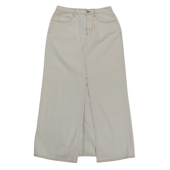 High-Waisted White Denim Maxi Skirt With Front Slit Size 26 Blank NYC . NWT - Picture 1 of 7